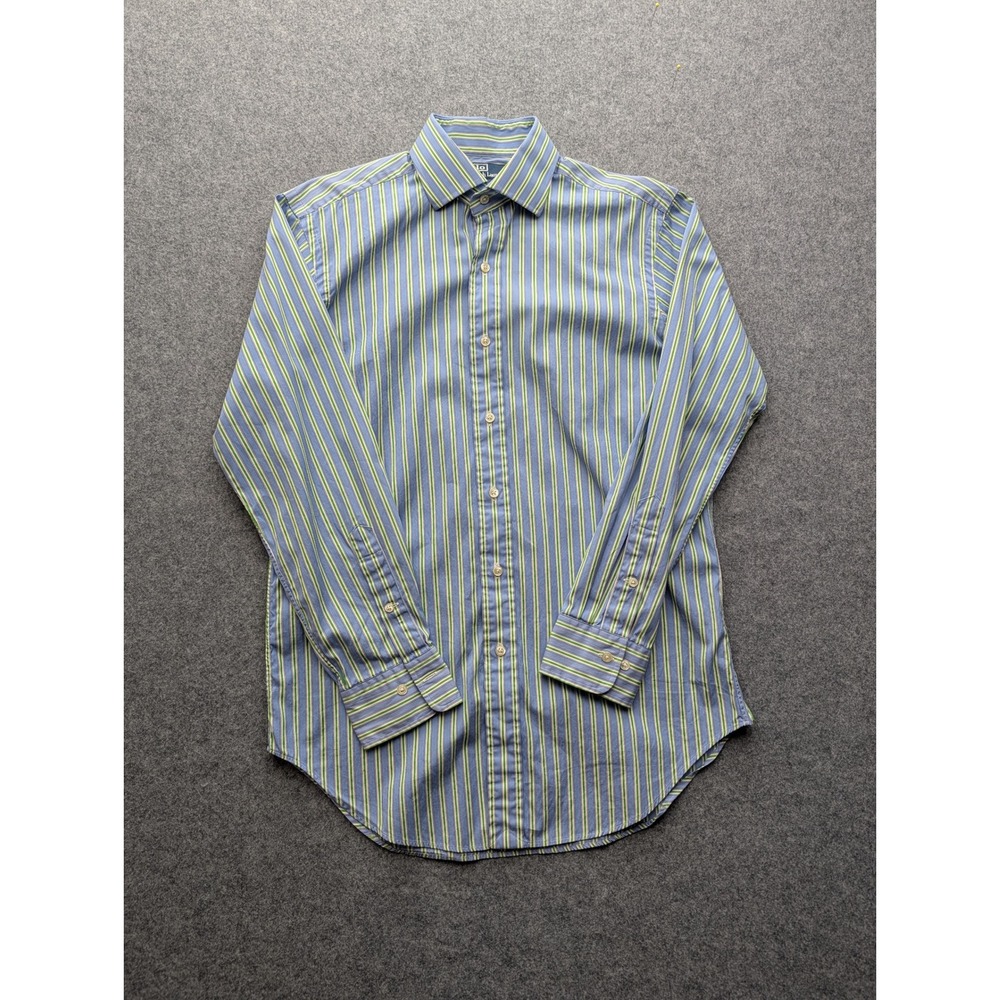 Ralph Lauren Regent Classic Fit Striped Dress Shirt Blue Green Mens 15 32/33